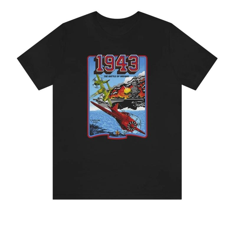 1943 The Battle Of Midway T-Shirt Arcade Video Game Short Sleeve Tee