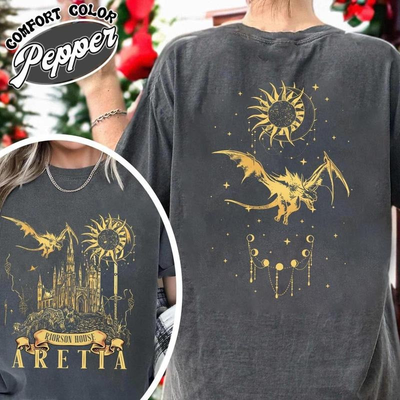 2 Sided, Xaden Riorson House Booktok T-Shirt, Iron Flame Tee, Dragon Rider 2-Sided Shirt, Violet Sorrengail, Bookish Gifts