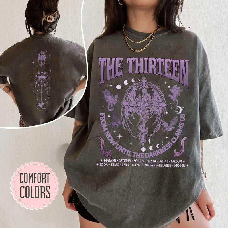 2 Slide Design, The Thirteen Throne Of Glass T-Shirt - 'From Now Until The Darkness Claims Us' Tee, SJM Merch, We Are The Thirteen Comfort Colors Apparel