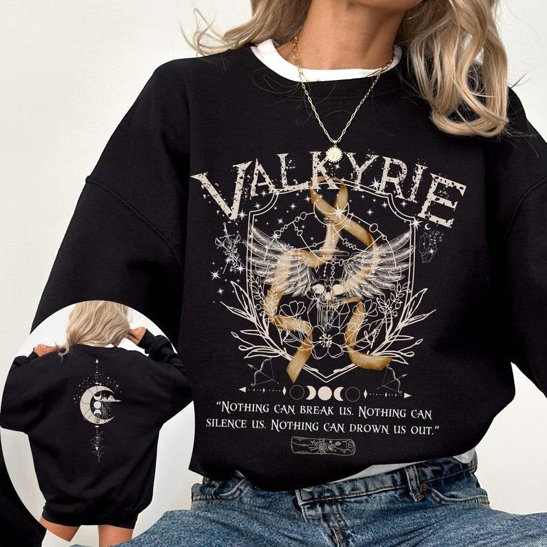 2 Slide Design, Valkyrie Sweater, ACOTAR Tee, Nesta Archeron, Velaris Sweatshirt, Sarah J Maas Merch, Valkyrie Sh
