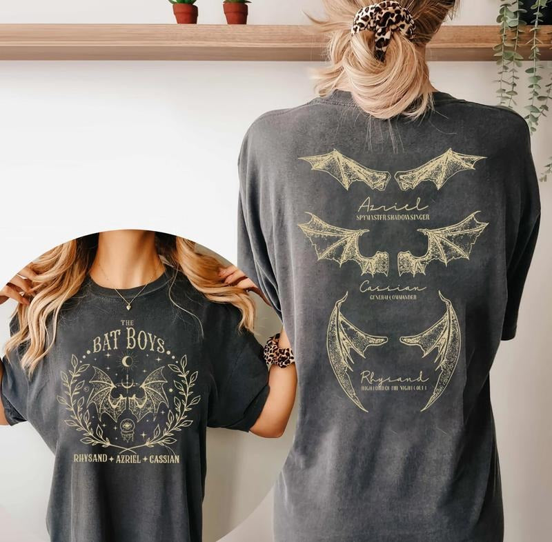 2 Slide Design,The Bat Boys T-Shirt, Vintage Acotar Bookish T-Shirt, Acotar Bat Boys T-Shirt, The Night Court Illyrians Shirt, Acotar Merch Shirt