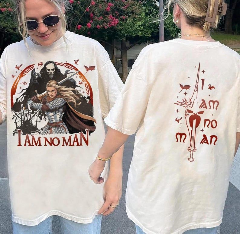 2 Slide, I Am No Man Shirt, Fantasy Dragon Bookish Shirt, Fantasy Book Lover Shirt, Fantasy Merch Shirt, Book Lover Gift