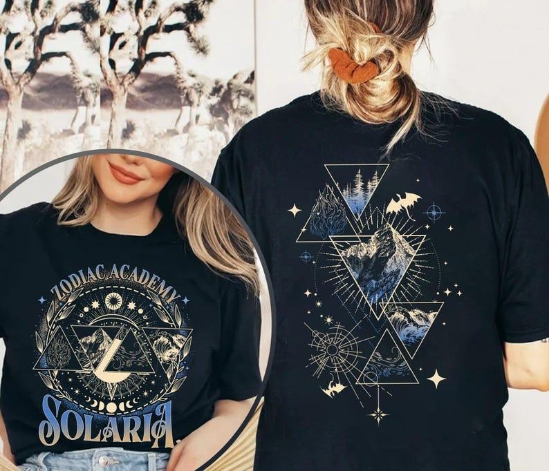 2 Slides, Zodiac Academy Shirt, Astrology and Magic Novel, Book Reader tshirt, Professor Lance Orion, Almighty Sovereign Society, Bookworm Crewneck