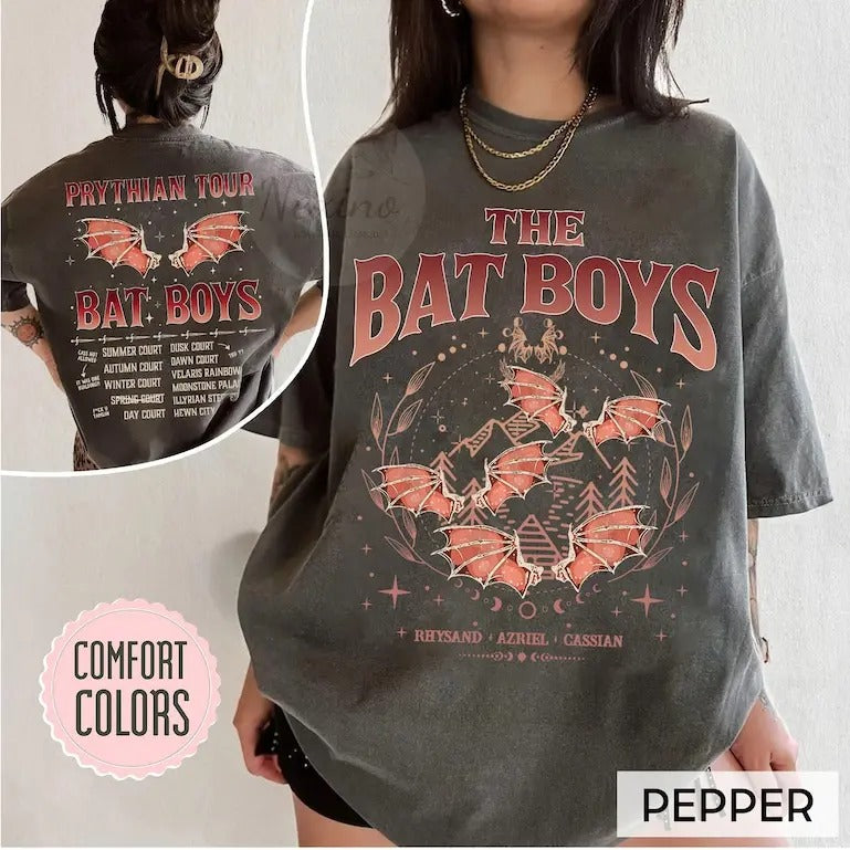 2 slides, The Bat Boys T-Shirt, ACOTAR Merch, Night Court Illyrians Tee, A Court of Thorns and Roses, Rhysand Cassian Azriel Apparel Shirt