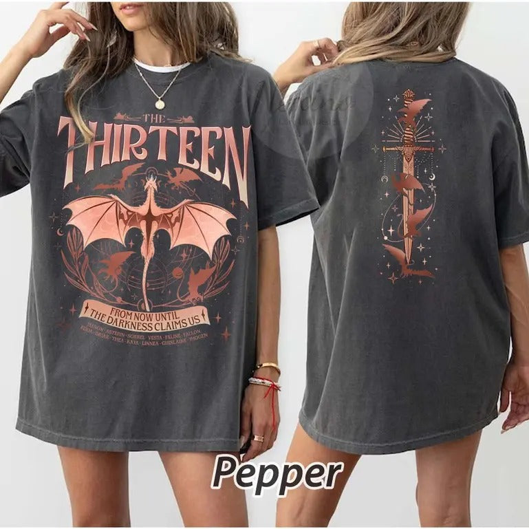 2 slides, Watercolor The Thirteen Throne Of Glass TShirt, Sjm Merch, From Now Until The Darkness Claims Us Shirt, We Are The Thirteen Tee,Bookish Gift