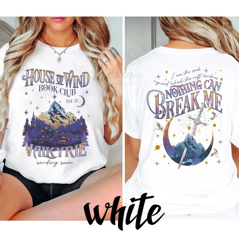 2 slides, House Of Wind Book Club TShirt, Sarah J Maas Shirt, Night Court Shirt, Acotar Velaris, Throne Of Glass Shirt, Book Club Gifts