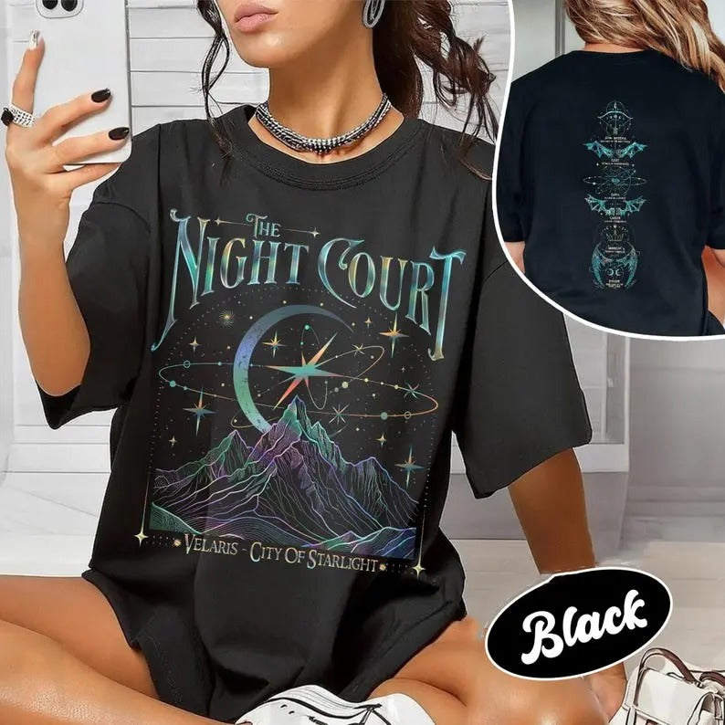 2 slides, Velaris The Night Court Acotar Shirt, Velaris The Night Court Shirt, Court Of Dreams, Inner Circle Acotar Tee
