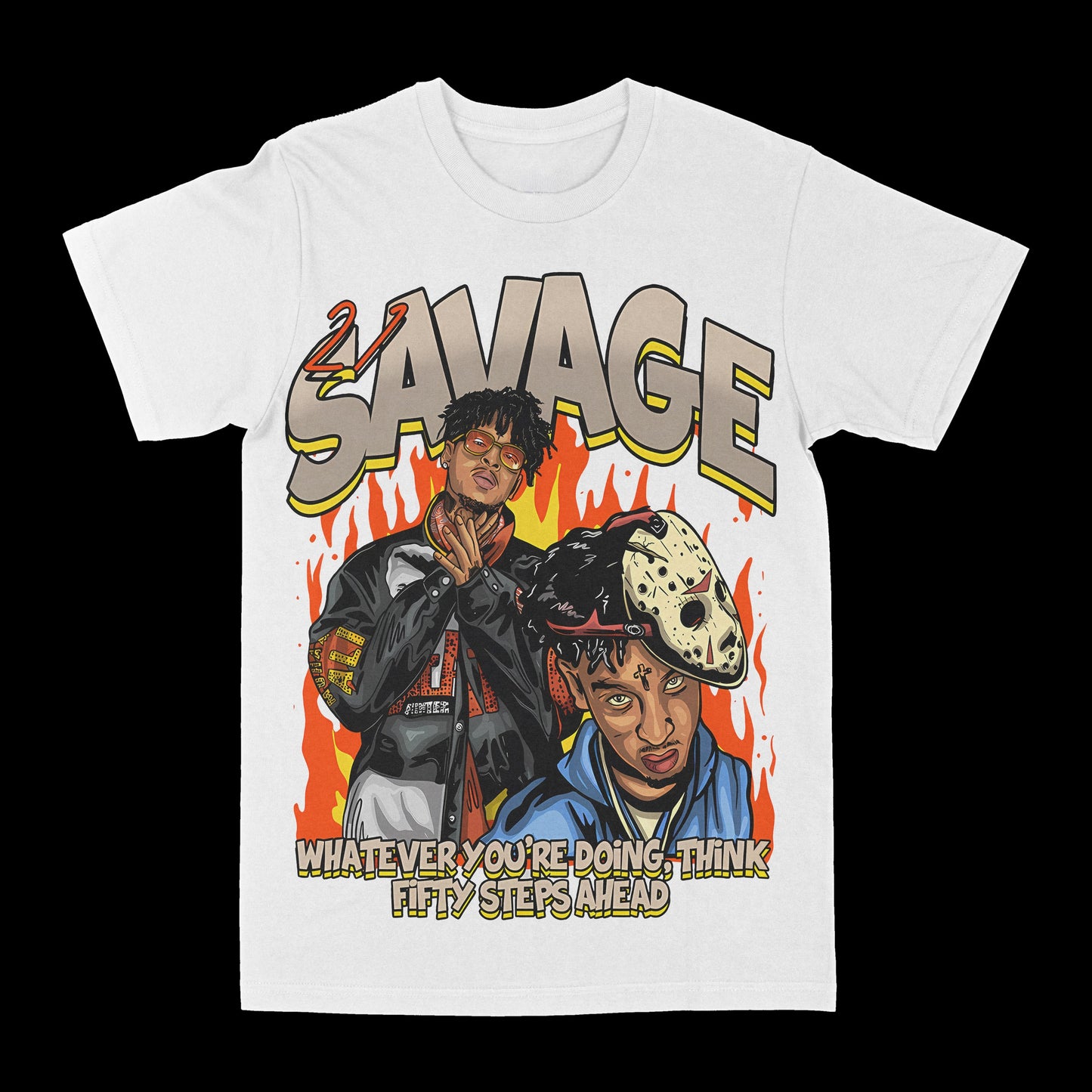 21 Savage "Fifty Steps" Graphic Tee Style001