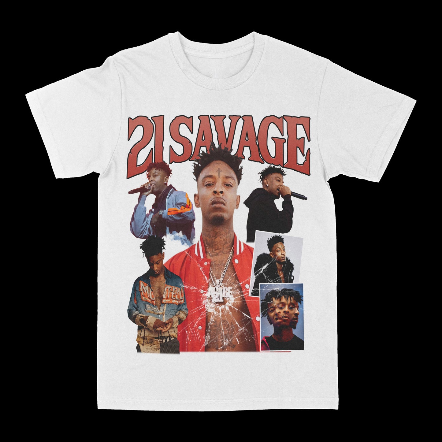 21 Savage "Broken Glass" Graphic Tee Style001