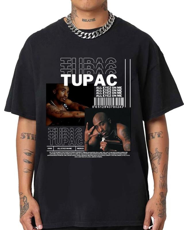 2Pac Tupac Shakur T-Shirt, Vintage 2Pac Rapper Hip Hop Legends Shirt, Vintage 90's Hip Hop Clothing, Tupac Shakur Bootleg Concert Shirt