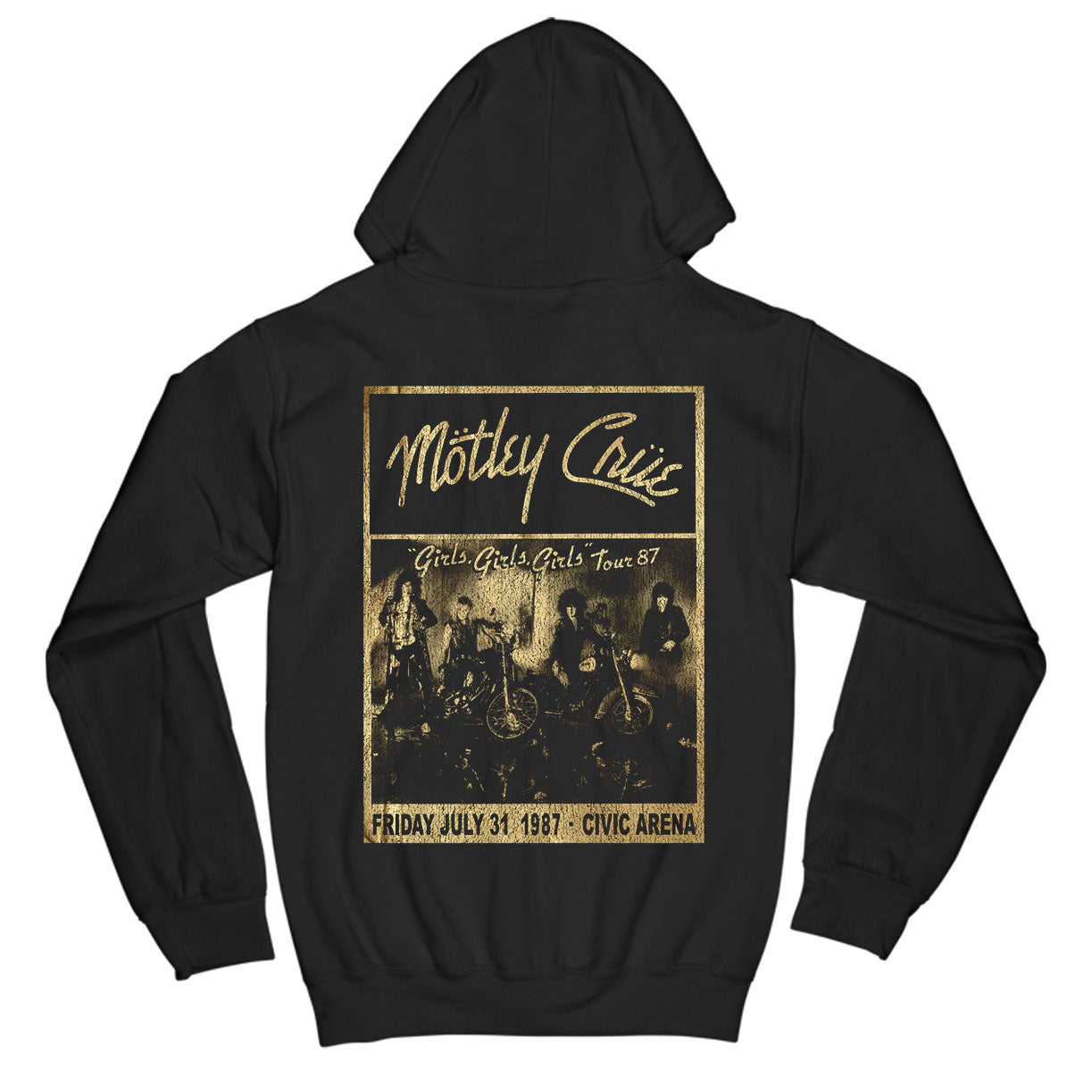 Civic Arena 1987 Flyer Zippered Hoodie Zippered Hooded Sweatshirt