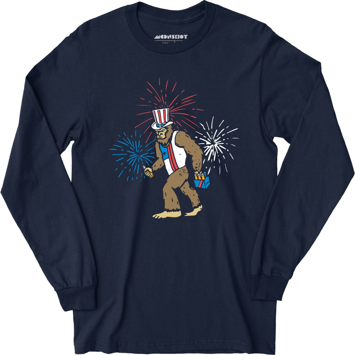 4th of July Bigfoot - Long Sleeve T-Shirt