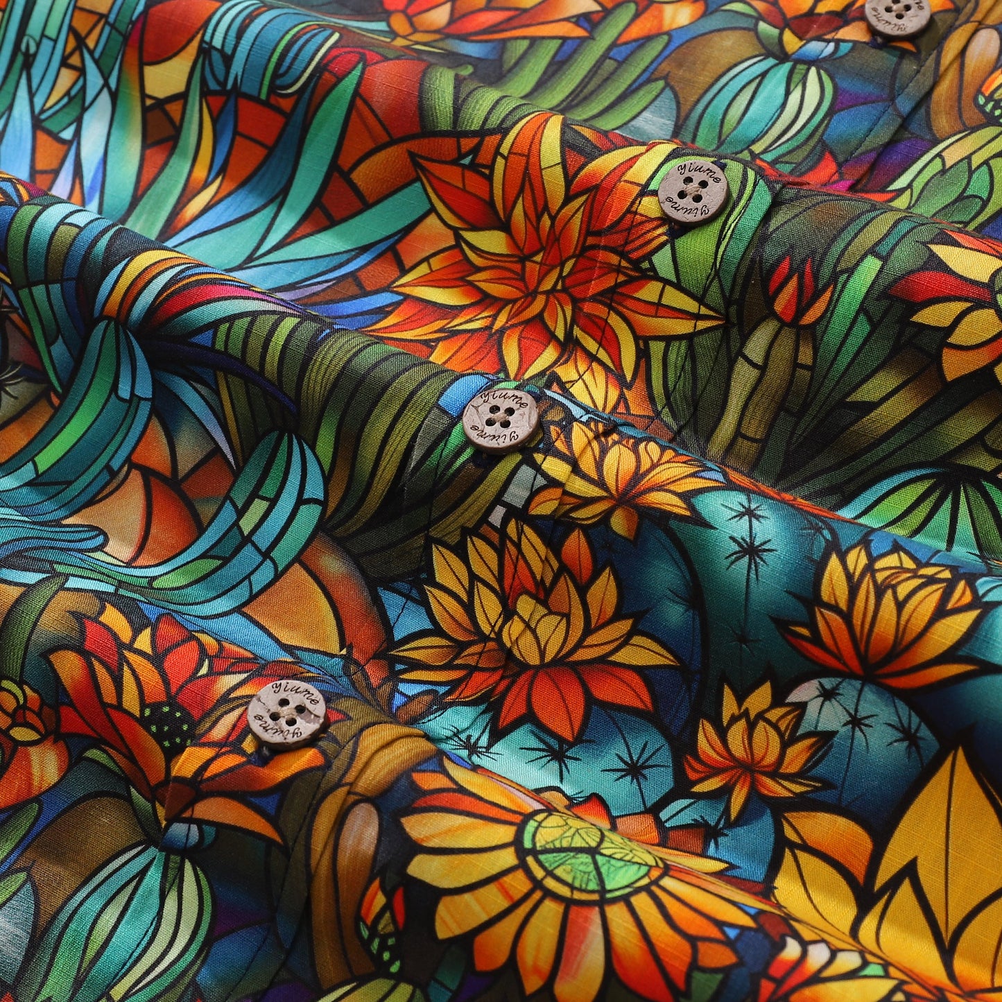 1960s Hawaiian Shirt For Men Colorful Button-down Shirt Short Sleeve 100% Cotton Shirt Beauty Of The Desert