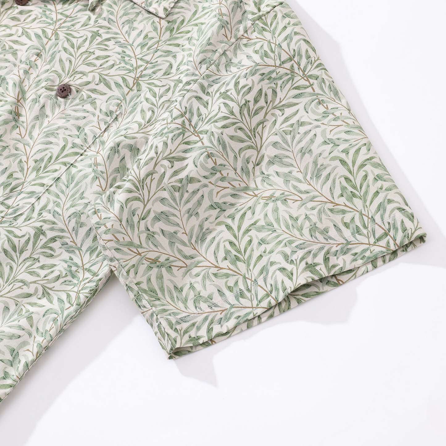 Hawaiian Shirt For Men 1920s Vintage Willow Shirt Camp Collar 100% Cotton