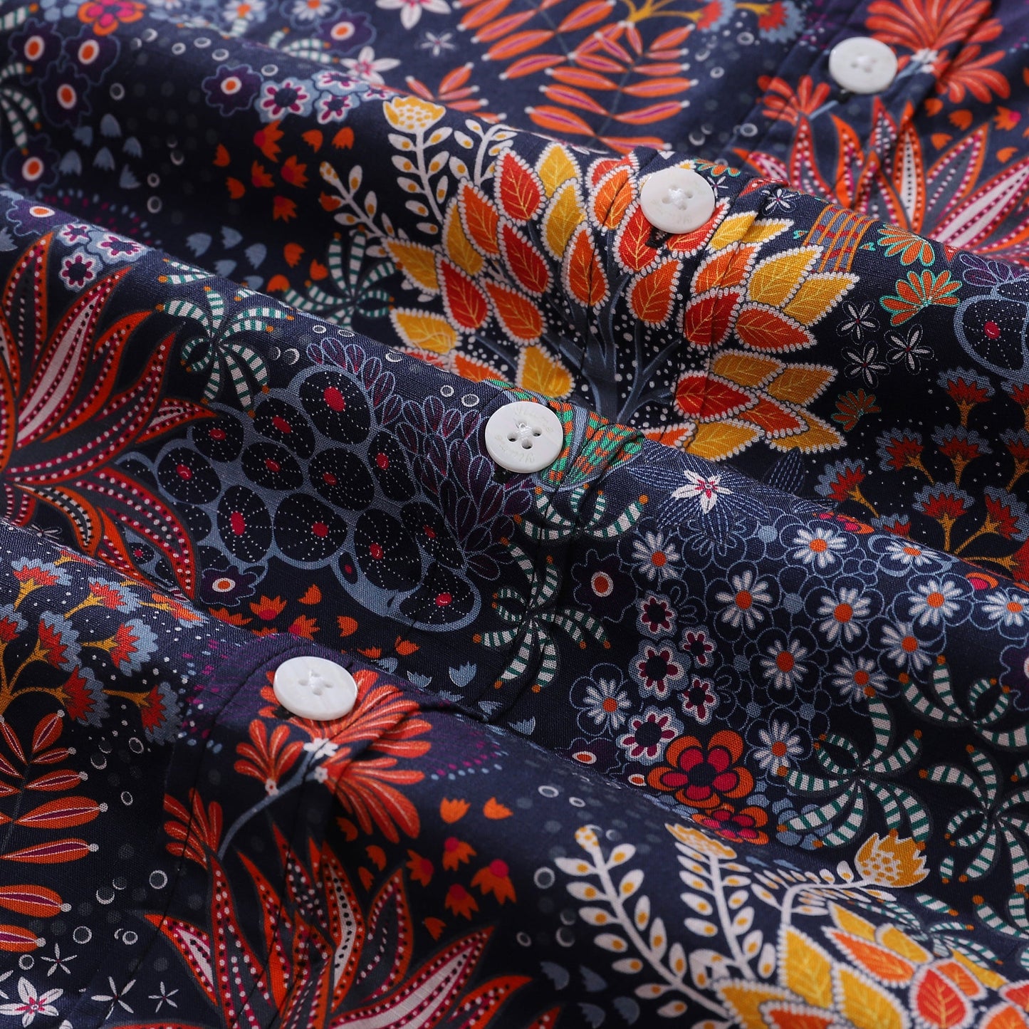 1950s Tropical Hawaiian Shirt For Men Quirky Plants Print Short Sleeve Cotton Aloha Shirt