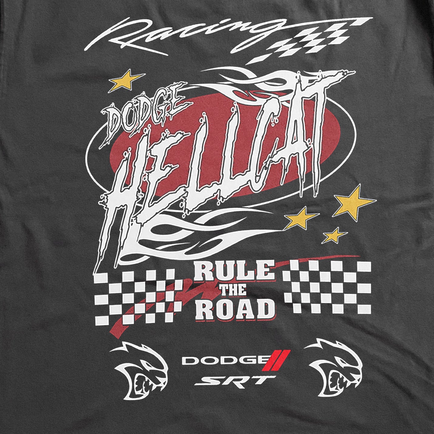 DODGE HELLCAT VINTAGE HEAVYWEIGHT BLACK T-SHIRT