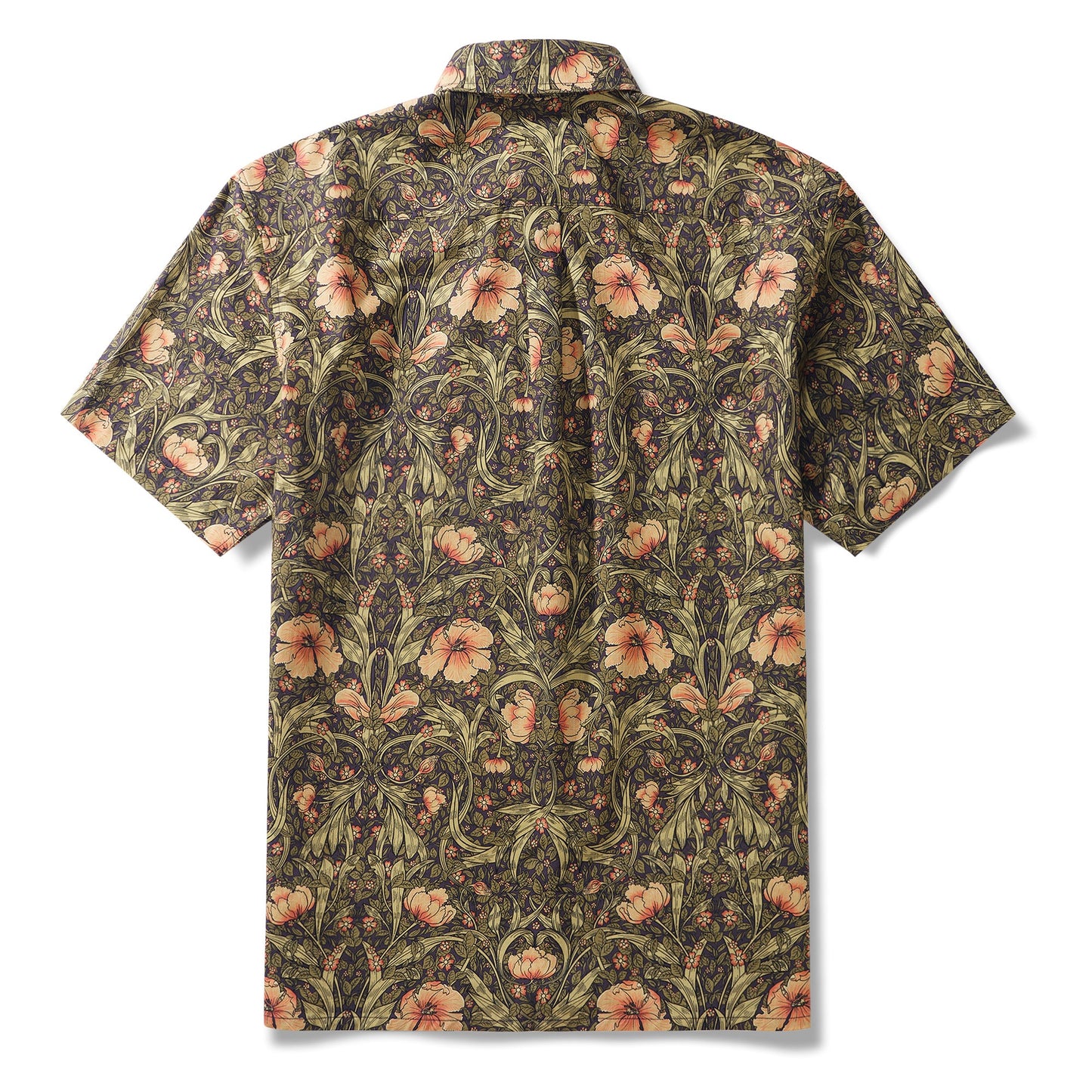 Men's Morris Shirt 100% Cotton Sleeve Button-down Vintage Shirt Green Hawaiian Shirt