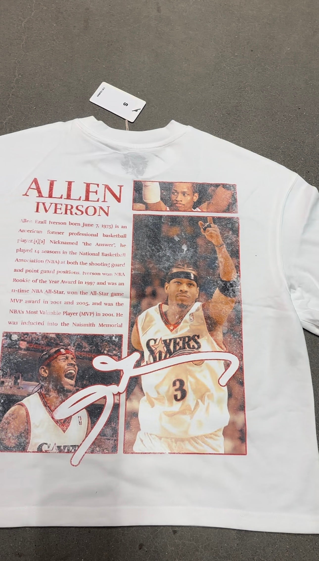 Allen Iverson Newspaper Flyer Boxy Vintage Shirt