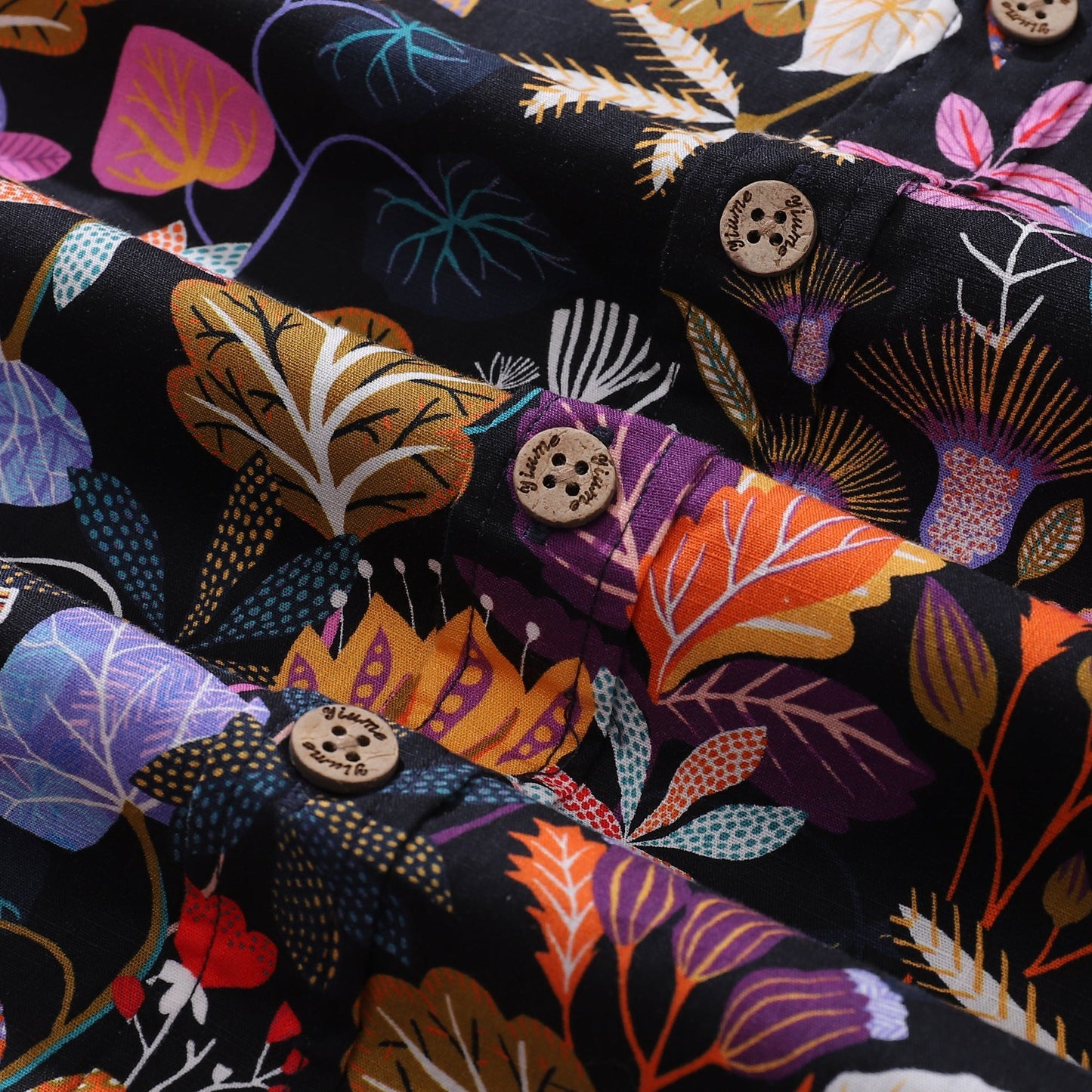 1950s Floral Hawaiian Shirt For Men Gardenia Cotton Button-down Short Sleeve Print Shirt Gardenia By Rachel Parker