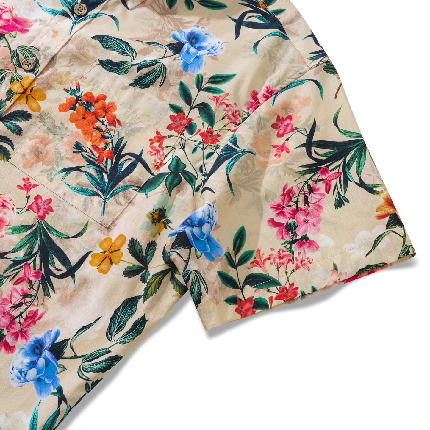 1930s Floral Hawaiian Shirt Mens 100% CottonShort Sleeve Button-down Aloha Shirt Floral Radiance