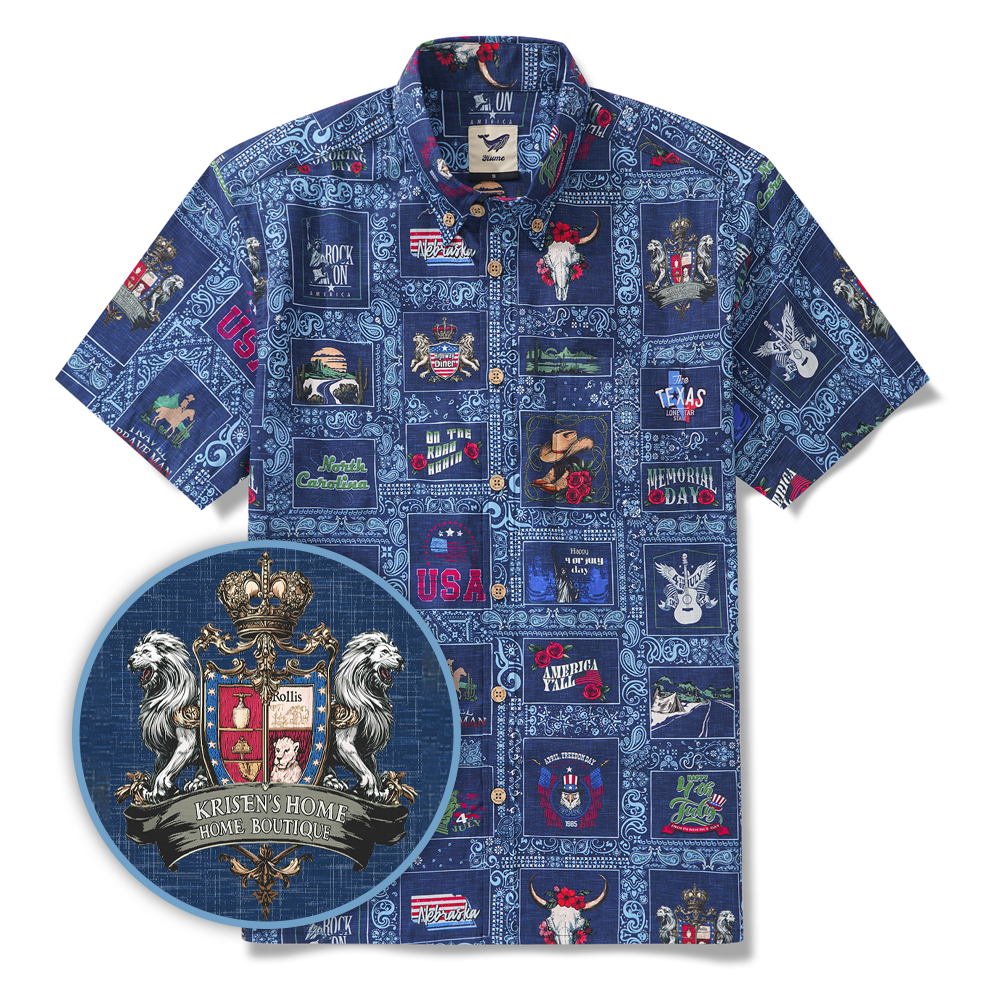 Men's Hawaiian Shirt Short Sleeve Button-down 100% Cotton White Aloha American Style