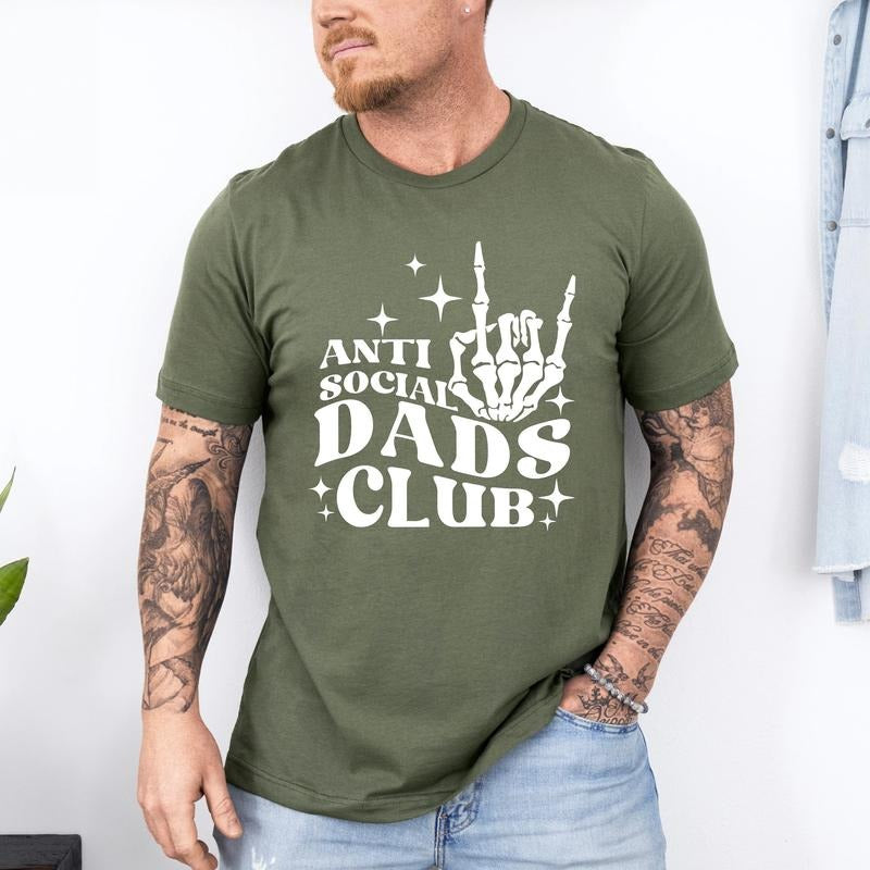 Anti Social Dads Club Shirt, Cool Dad Shirt, Father's Day T Shirt, Gift For Dad, Dad Birthday Gift, Skeleton Hand T-Shirt, Anti Social Shirt
