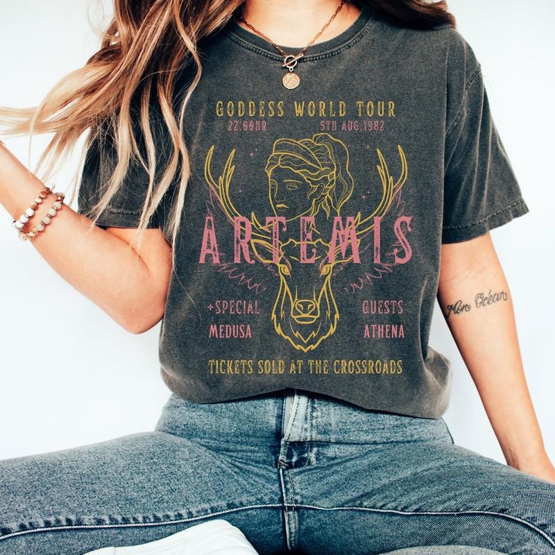 Artemis Shirt Medusa Shirt Athena Shirt Distressed Band Tee Goddess Shirt Greek Mythology Shirt Greek Apparel Mythical T-Shirt