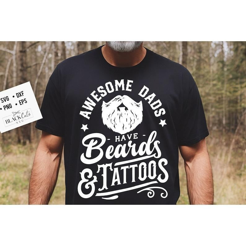 Awesome dads have beards and tattoos shirt, Father's Day shirt, Funny Dad shirt, Birthday Dad T-shirt, sweater and Hoodie