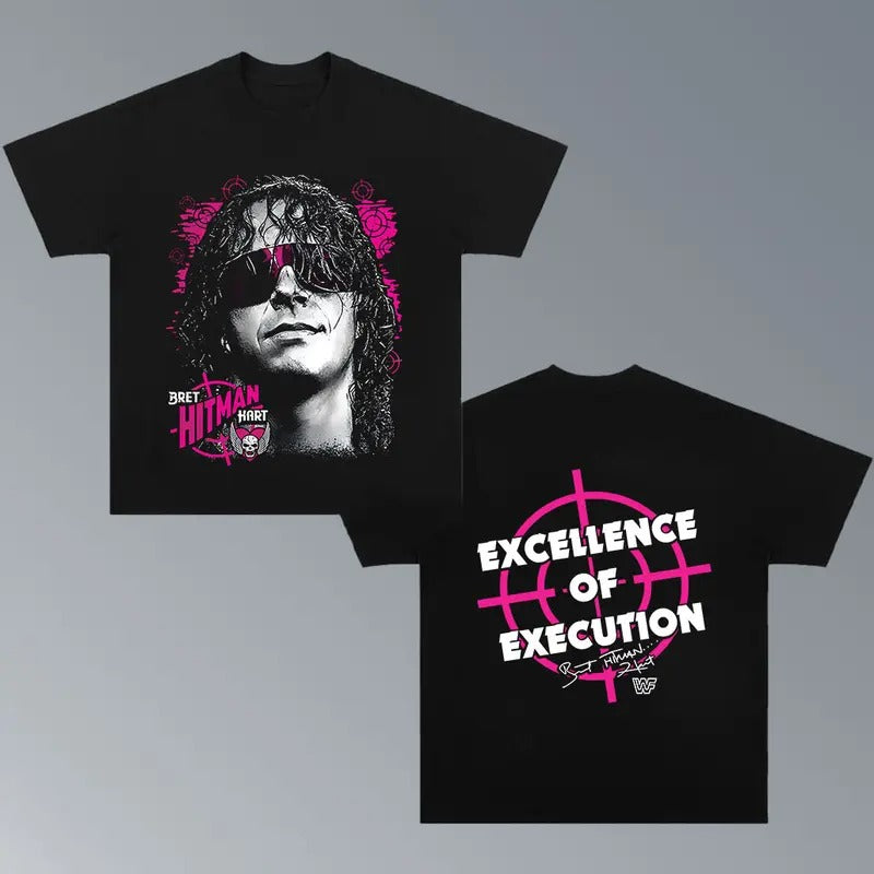 BRET HITMAN HART-JUMBO SHARPSHOOTER Wrestling Tee, Wrestling Graphic Tee, WWE Shirt, Sports T-shirt, Wrestling Gift, Gift for Him Gift For Her