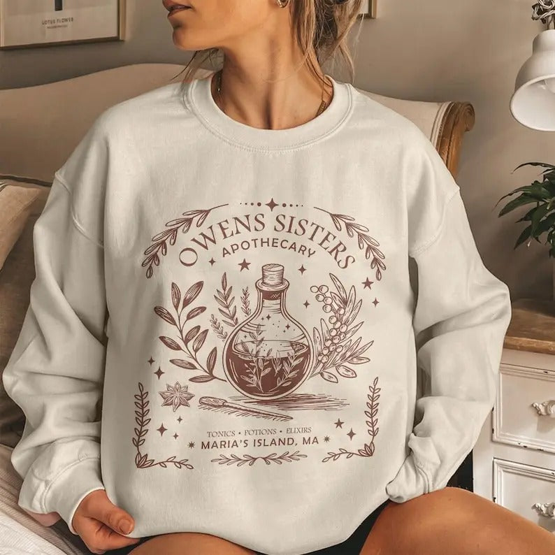 Basic Witch Salem Apothecary Herbalist Elixir Tonic Potion Sweatshirt, Practical Magic Shirt, Owens Sisters, Apothecary Shirt, Witchy Shirt, Hoodie Women