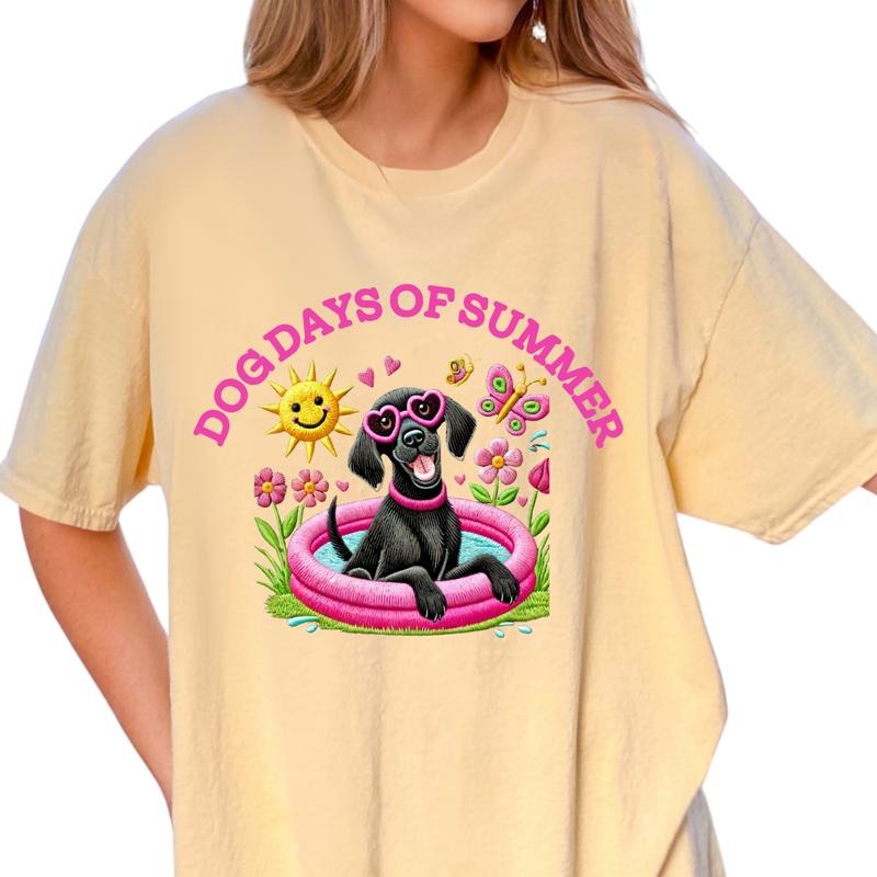 Black GSP Dog Days of Summer Shirt ~ Unisex Apparel Relaxed Fit Printed In The USA Clothing Womenswear Casual Comfort Cotton Top Athletic Boho Chic