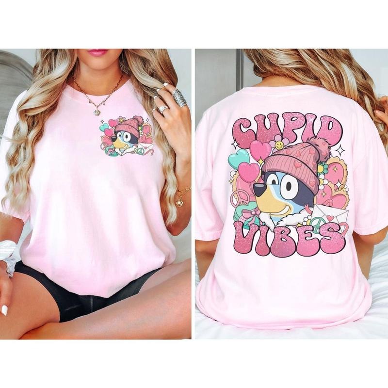 Bluey Cupid Vibes Valentine Day Sweatshirt, Bluey And Bingo Valentine Couple Shirt, Bluey Family Shirt, Bluey Bingo Shirts, Valentine day gift, Bluey Mum Dad Shirt, Bluey Sweatshirtstyle{n002}2
