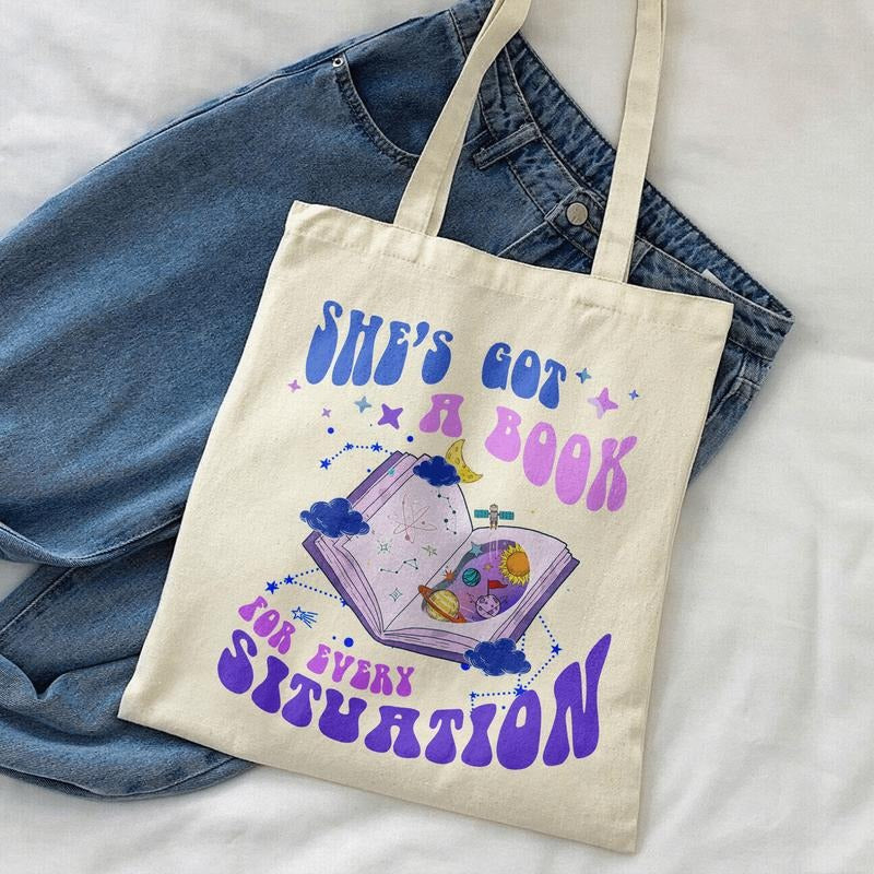 Book for Every Situation Tote Bag, Book Bag, Book Lover, Book Reader Book Club, Book Girl Bag, Love on Tour Outfit