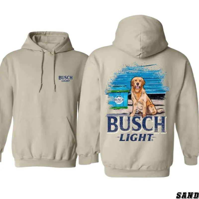 Busch Light Hoodie - Featuring Charming Golden Retriever Graphics, country boy clothing, hoodies for country girls, Perfect for Beer Lovers and Dog Enthusiasts, Unisex Hoodie for Everyday Comfort and Casual Style Menswear Sweaters Tops Underwear