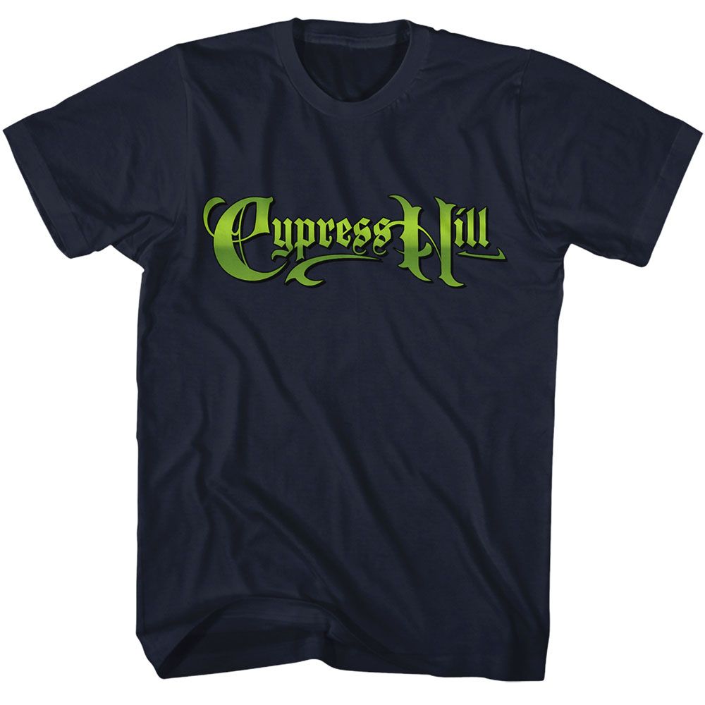 Cypress Hill - Gradient Logo - American Classics - Solid Blue Adult Short Sleeve T-Shirt