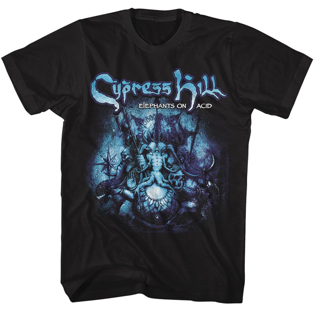 Cypress Hill - Elephants On Acid Eoa - American Classics - Solid Black Adult Short Sleeve T-Shirt