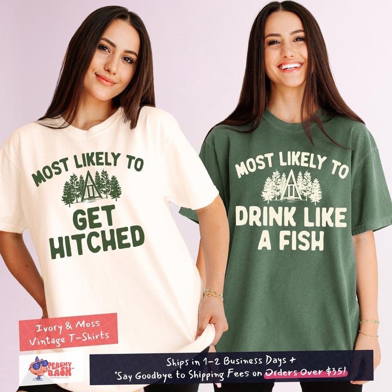 Camping Bachelorette Shirts, Most Likely To Camp Shirts, Cabin Crew Shirt, Cabin Bachelorette Party Shirts, Camping Crew