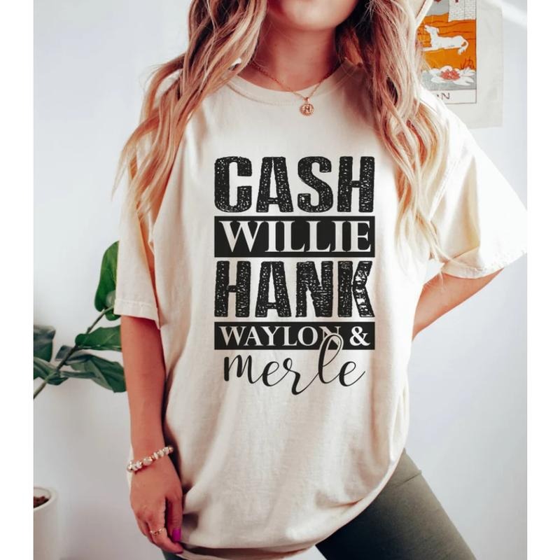 Cash Willie Hank Waylon Merle Shirt, Country Music Legends Tee, Western Concert Shirt, Vintage Country Style