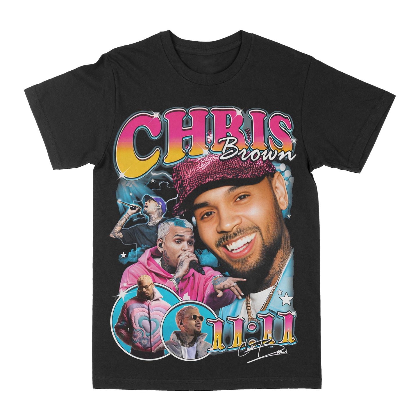 Chris Brown "11:11" Blue Graphic Tee