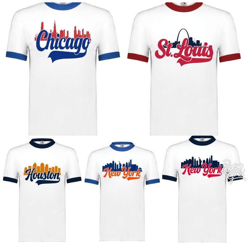 City Skyline Baseball Ringer T Shirt
