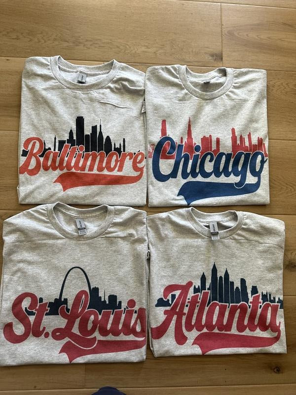 City Skyline Baseball T Shirt