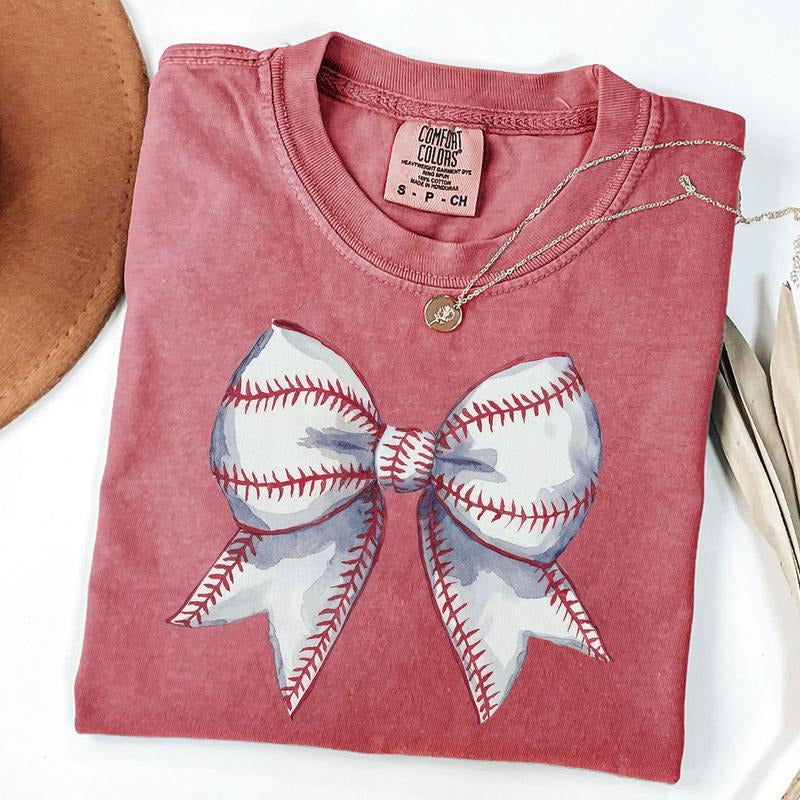 Comfort Colors Baseball Coquette Bow Shirt, Coquette Game Day Tee, Baseball Mom Shirt, Baseball Fan Shirt, Sport Mom, Unisex T-Shirt