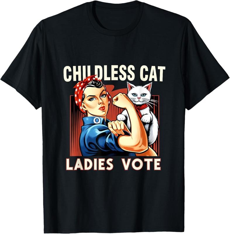 Comfort Colors Childless Cat Ladies Vote Rosie The Riveter Cat Ladies Vote T-Shirt
