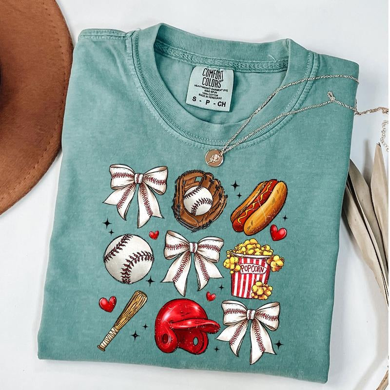 Comfort Colors Coquette Baseball Shirt, Baseball Game Day Shirt, Birthday Gift for Mom, Sport Mom Tee, Mothers Day Gift, Unisex T-Shirt