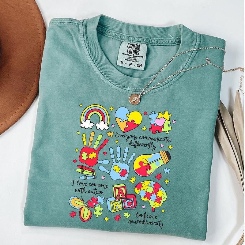 Comfort Colors Everyone Communicates Differently Shirt, Speech Pathologist Shirt