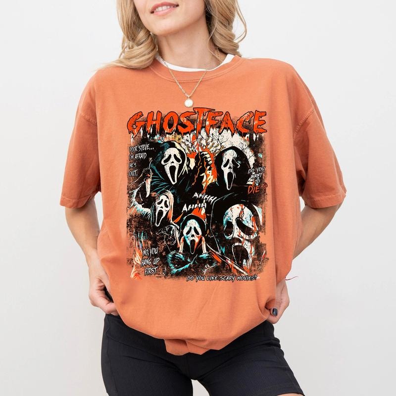 Comfort Colors Ghost Face Halloween Shirt, Ghost Face Lover Shirt, Halloween Ghost Face T-shirt, Spooky Halloween Ghost Tee, Halloween Shirts