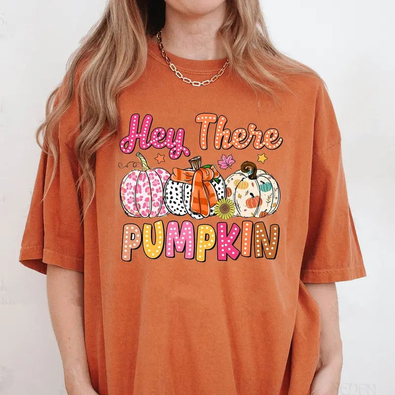 Comfort Colors Hey There Pumpkin Shirt, Fall Shirt, Its Fall Yall Shirt, Tis the Season Shirt, Thanksgiving Shirt
