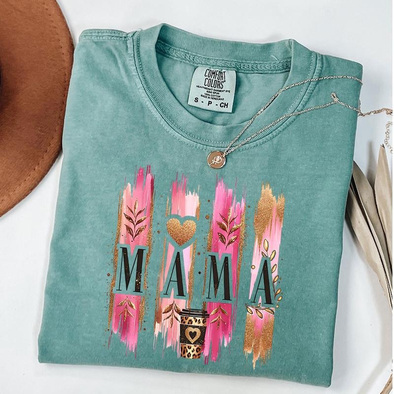 Comfort Colors Leopard Mama Shirt, Mama Heart Shirt, Wildflower Mama Shirt, Mothers Day Gift, Gift For Mom, New Mom Gift