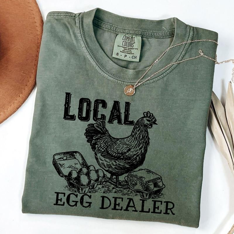 Comfort Colors Local Egg Dealer T-Shirt, Christian Easter Shirt, Retro Chicken Shirt, Farm Tee, Christian Gifts, Farmer Gifts