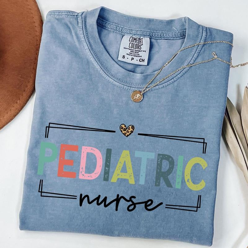 Comfort Colors Pediatric Nurse Shirt, Ped Nurse T-Shirt, PICU Crewneck, Pediatrics Nurse Appreciation Gift, PICU Pediatric Nurse Shirt